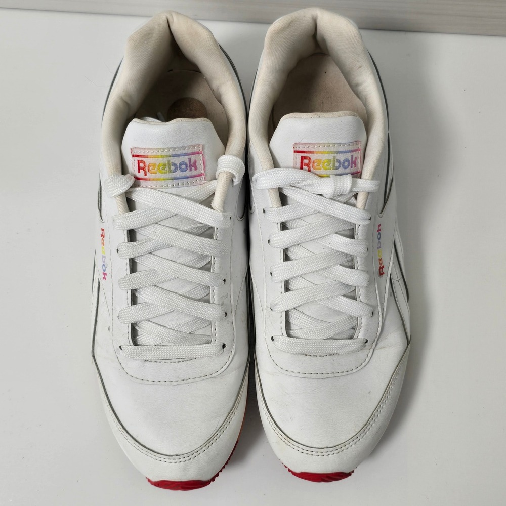 Reebok Royal Classic Jogger 2 White Rainbow Sneakers Womens Size 6 Gym Workout - Picture 4 of 6